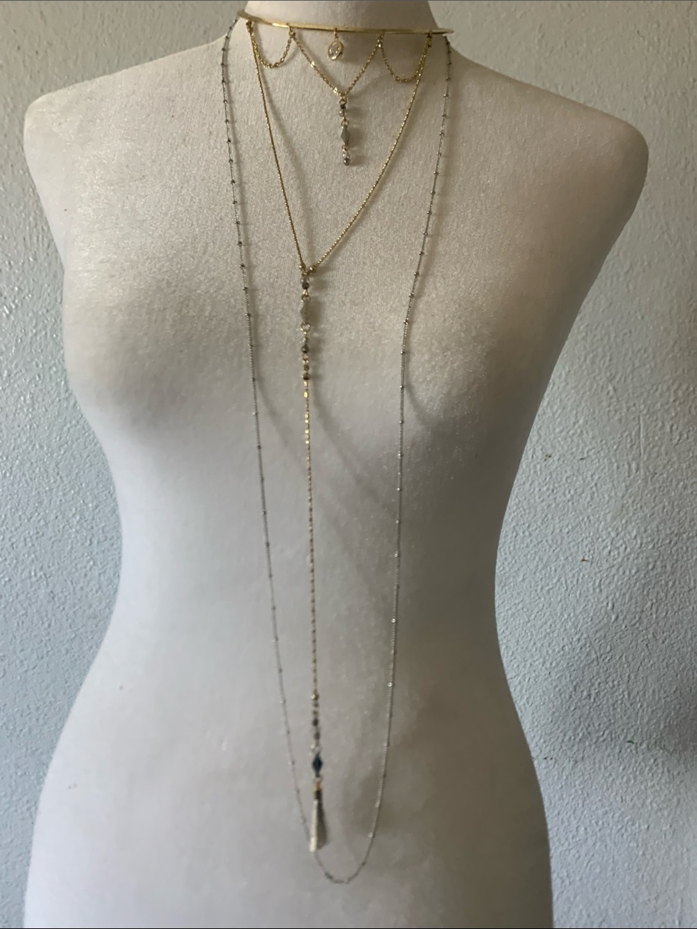Express Gold and Silver Layered Kinetic Necklace Set